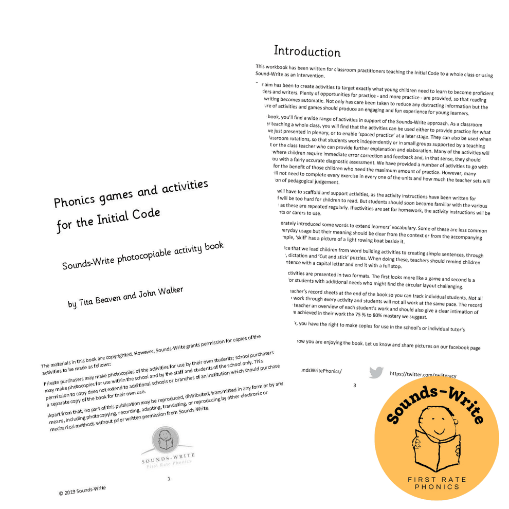 Sounds-Write Activity Workbook: Initial Code β Soundality